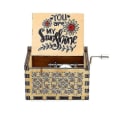 Miniatyrbild 1 av 5: Handsnidad Speldosa i Trä med Handvev - You Are My Sunshine style 2