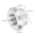 Miniatyrbilde 3 av 3: 1/4in NPT Innvendig Gjenget Aluminium Sveise på Plugg Fittings Sensor Adapter