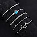 Miniatyrbild 4 av 5: 5 st/set Damarmband Set Multi Shapes Moon Chain Alloy Lady Armband Set för gåva
