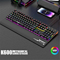 Miniatyrbillede 5 af 5: Mekanisk tastatur med håndledsstøtte USB-kablet tastatur RGB Grøn Akse tastatur Ergonomisk design til PC-gamer