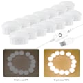 Miniatyrbild 3 av 5: 3 Färger Sminkspegel Lampa LED Professionell Tryck Dimning Sminkbord Vanity Lampa USB Glödlampa Smink Spegel Lampor-C