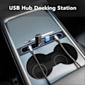 Miniatyrbild 5 av 5: Centerkonsol USB Hub Dockningsstation 4 i 1 USB LED Hub Multiport Laddare Driven Splitter Ersättning för Tesla 3 Y 2021 och senare