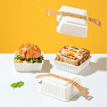 Miniatyrbillede 2 af 5: Hamburgerboks Multifunktionel Fødevaregodkendt Stor Kaliber Høj Kapacitet Lækagesikker Opbevaring Bærbar Burgeremballage Kage Takeout Boks Madbeholder Udendørs