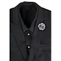 Miniatyrbilde 3 av 3: Håndlaget Kamelia Boutonniere Slipsnål Brosje for Menn (khaki) Grey