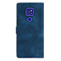 Pikkukuva 3 / 5: Kukkakuvioinen nahkakotelo Motorola Moto G9 / G9 Play / E7 Plus -puhelimelle Blue