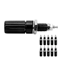 Miniatyrbillede 4 af 5: 10 stk. M3 Terminal 4mm Bananstik Sokkel Skrue Panel Jack Terminal Stik til Elektronisk Udstyr Sort