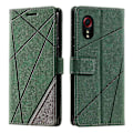 Miniatyrbillede 1 af 5: Til Samsung Galaxy Xcover 5 Wallet Case Linjer Præget PU Læder Telefon Bagcover Green