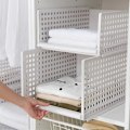 Miniatyrbilde 5 av 5: Stabelbar Garderobeskap Skuff Organizer Skuff Klesskap Oppbevaringsboks Hyller Lagdelte Skillevegger Oppbevaringsstativ-A