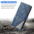Miniatyrbillede 5 af 5: Til Samsung Galaxy Xcover 5 Wallet Case Linjer Præget PU Læder Telefon Bagcover Blue