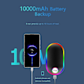 Pikkukuva 4 / 5: Ladattavat käsienlämmittimet, joulusukkatäytteet, 7 värin valot Sähköinen käsienlämmitin 10000mah Black