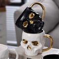Miniatyrbilde 2 av 5: Halloween Skull Cup med Håndtak Uten Lokk Keramisk Kopp Morsom Vann Øl Melk Kopp Mokka Kopp Kreativ Modellering Krus, 600ml A