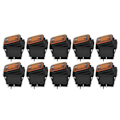 Miniatyrbillede 4 af 5: 10 stk. 2-positions vippekontakt til/fra 30A AC 125V 250V til båd med LED-lys 4 ben orange
