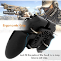 Miniatyrbillede 4 af 5: [Den seneste version] Mobil Spilcontroller 4 Trigger med 4000mAh Power Bank Køleventilator til PUBG/Call of Duty/Fotnite [6 Finger Betjening] L1R1 L2R2