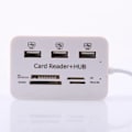 Miniatyrbild 2 av 5: USB 2.0 Hub 3 Portar med USB-Kortläsare Hub 2.0 480Mbps Combo för MS/M2/SD/MMC/TF för PC Laptop