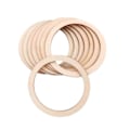 Miniatyrbillede 1 af 5: 100 stk. 6 cm Ubehandlede Træ Flade Ringe Cirkel til DIY Håndværk, Ring Vedhæng og Konnektorer Smykkefremstilling