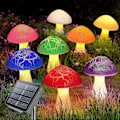Miniatyrbillede 2 af 5: Solcellehavelampe med revnet svamp, 8 farver, hukommelsesfunktion, nem installation, vandtæt solcellelampe til sti, plænedekoration