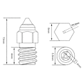 Miniatyrbild 4 av 5: CHT Munstycke för 3/3 V2/5 Pro/5 Plus Mässing Kopparpläterad Klon Härdade Munstycken 0.4MM för CR10 Extruder Munstycke Högt Flöde