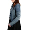Miniatyrbild 2 av 4: Dam Denimjacka Jeansjacka Kavaj Ytterkläder Casual Topp Plusstorlek M
