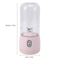 Miniatyrbilde 5 av 5: Bærbar Blender USB Oppladbar 6 Blader Mini Juicer Kopp Fruktpresse for Reise Sport Kjøkken 410ml Rosa