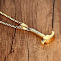 Miniatyrbilde 2 av 5: Halskjede med hammeranheng i gullfarget rustfritt stål, herre, reparatør smykker gave halskjeder smykker for menn kvinner