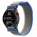 Miniatyrbillede 2 af 5: Til Coros Vertix 2 / Garmin Fenix 7X / 6X / 5X 26mm Trail Loop Nylonbånd Blød Urrem - R Blue  Grey Blue
