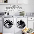 Pikkukuva 5 / 5: Laundry Today -kirjain irrotettava itseliimautuva seinätarra seinämaalaus huoneen sisustus