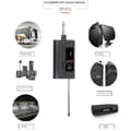 Miniatyrbillede 1 af 5: UHF Trådløst Dobbelt Lavalier Mikrofonsystem 30m Rækkevidde til DSLR Kamera Telefon Interview Optagelse Reversmikrofon