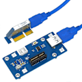 Miniatyrbild 1 av 5: 2 i 1 PCI Express PCI-E 1X till 1X/4x/8x/16x Riser-kort med automatisk missfärgnings-LED-lampa
