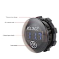 Miniatyrbild 4 av 5: Universal LED DC Digital Voltmeter Spänningsmätare Bilbatterimätare 12?24V Med Touch-brytare Blå
