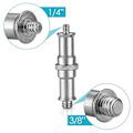 Miniatyrbillede 5 af 5: 4 stk. 1/4 tomme til 3/8 tomme han gevind adapter dobbelt-endet tap stud han adapter kamera skrue fotografi håndværktøj
