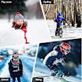 Miniatyrbild 5 av 5: Snowboardhandskar Vantar Varma Pekskärm Vattentäta Skidhandskar Black