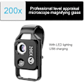 Miniatyrbillede 1 af 5: 200x Mobil Kamera Forstørrelsesglas Universal Mini Mobiltelefon Linse Optisk Zoom Forstørrelses Mikroskop black