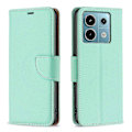 Miniatyrbillede 1 af 5: Til Xiaomi Redmi Note 13 Pro 5G Telefon Cover Ensfarvet PU Læder Stand View Cover Litchi Tekstur Green