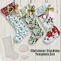 Miniatyrbild 1 av 4: Handgjord Julstrumpa Mall Set DIY Jul Akryl Quilting Mall 3pcs large 15 inches
