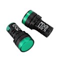 Miniatyrbillede 2 af 5: Sourcingmap 2 stk. AC220V Grøn LED Strømindikator Pilot Signallampe 22mm Dia