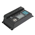Miniatyrbillede 5 af 5: LCD Display Solpanel Controller Fotovoltaisk Opladningscontroller 12V 24V Selvtillpasning Sort 10A