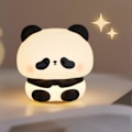 Miniatyrbillede 2 af 5: Tegneserie Panda Form Varmt Blødt Lys Tre Gear Lysstyrke Justering Vandtæt Stødsikker Atmosfære Lys Børneværelse Sengelampe