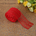 Miniatyrbilde 3 av 3: 10m/Rull 4.5CM Bredde Blondebånd DIY Dekorativt Blondverk for Bryllup Bursdag Jul (rød)