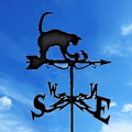 Miniatyrbild 3 av 4: Retro Metall Vädervane Vindflöjel Vindriktningsvisare Cat and Rat