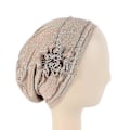 Miniatyrbillede 1 af 5: Dame Turban Blomster Huer Elastisk Beanie Hovedtørklæde Kahki