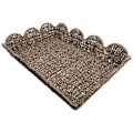 Miniatyrbilde 1 av 5: Stor Vifteformet Brett med Kant i Kurv, Rektangulært Brett, Håndvevd Vifteformet Brett i Rattan, Dekorativt Kurvbrett