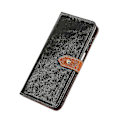 Miniatyrbilde 4 av 5: Khazneh For Honor Magic 5 Lite 5g /x9a 5g / X40 5g Gullknapp PU Lær Kuskinn Tekstur Telefon Stativ Veske Lommebok Deksel Black