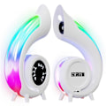 Miniatyrbild 1 av 5: Mini Conch Trådlös Atmosfärslampa Touch för att Justera Belysning RBG Skrivbordslampa Trådlös Bluetooth Högtalare Väckarklocka, B