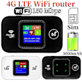 Miniatyrbild 4 av 5: 4G Lte WiFi Router Portabel Mobil Hotspot 3000mAh 150Mbps Trådlös Router med SIM-kortplats Repeater för Hemmet