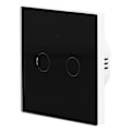 Miniatyrbild 3 av 5: Typ 86 2-vägs Smart Switch Touch Röststyrning Hushåll Kondensatorfri Bakgrundsbelyst Switch för Zigbee Tuya (Svart)