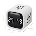 Miniatyrbillede 5 af 5: Gravity Timer Professionel Lydløs Digital Cube Timer til Tidsstyring til Arbejde Studie Køkken Møde Hvid