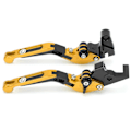 Miniatyrbillede 1 af 5: 2 stk. Motorcykel Bremse Koblingsgreb Justerbar CNC Aluminium Legering Erstatning for YAMAHA XJ6 DIVERSION 2009?2015 Guld