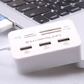 Miniatyrbillede 3 af 5: USB 2.0 Hub 3 Porte med USB Kortlæser Hub 2.0 480Mbps Combo til MS/M2/SD/MMC/TF til PC Laptop