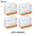 Pikkukuva 1 / 5: 1-20kpl Sonoff Mini R4 Wifi Kytkinmoduuli Älykäs Wi-fi 2-suuntainen Kytkin Älykäs Koti Toimii R5 S-mate 4pcs