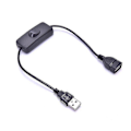 Pikkukuva 1 / 4: 28 cm USB-kaapeli virtakytkimellä, päälle/pois-kytkin USB-lampulle, USB-tuulettimelle, Hfmqv Black